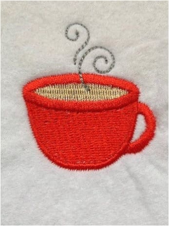 Coffee Cup Embroidery Design