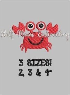 Crab Embroidery Design