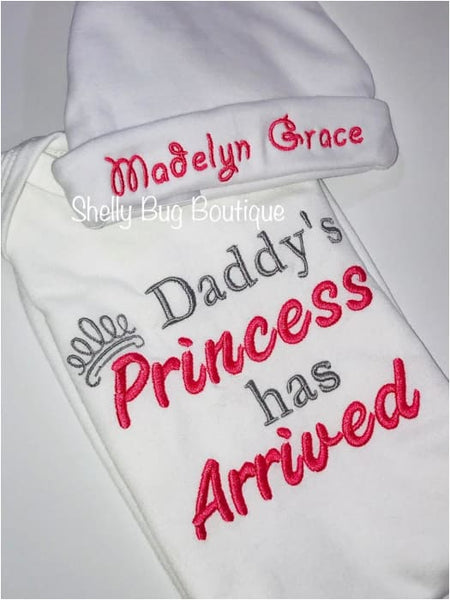 Daddy's Princess Has Arrived Embroidery Design freeshipping - Half Moon Embroidery