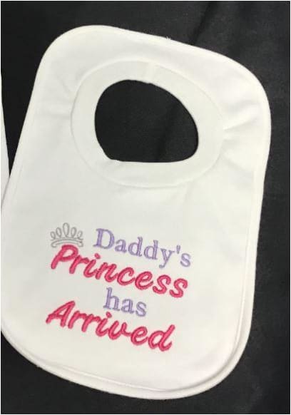 Daddy's Princess Has Arrived Embroidery Design freeshipping - Half Moon Embroidery