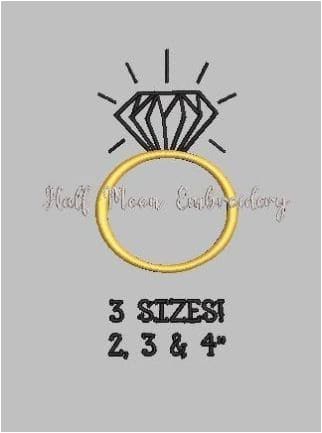 Diamond Ring Embroidery Design freeshipping - Half Moon Embroidery