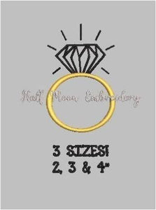 Diamond Ring Embroidery Design freeshipping - Half Moon Embroidery