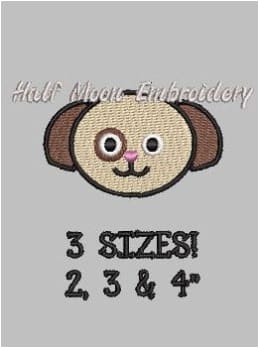 Dog Face Embroidery Design