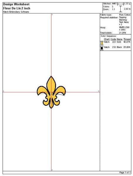 Fleur De Lis Embroidery Design