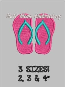 Flip Flops Embroidery Design