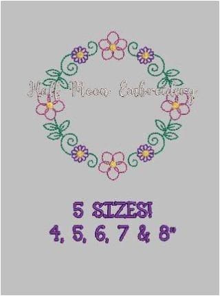 Flower Border Embroidery Design freeshipping - Half Moon Embroidery