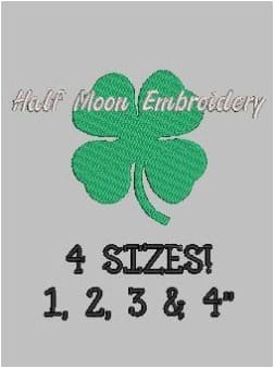 Four Leaf Clover Embroidery Design freeshipping - Half Moon Embroidery