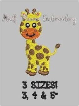 Giraffe Embroidery Design