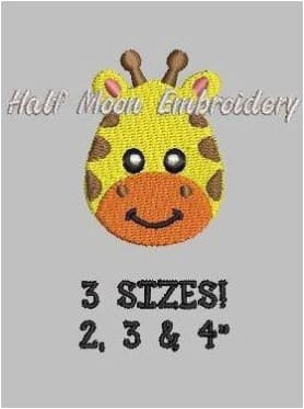 Giraffe Face Embroidery Design