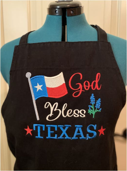 God Bless Texas Embroidery Design 