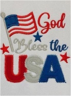 God Bless the USA Embroidery Design