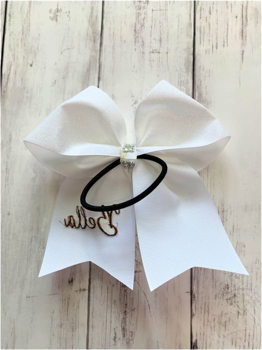 Gold Glitter Cheer Bow - Pony-O