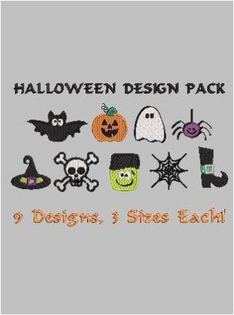 Halloween Embroidery Design Pack freeshipping - Half Moon Embroidery