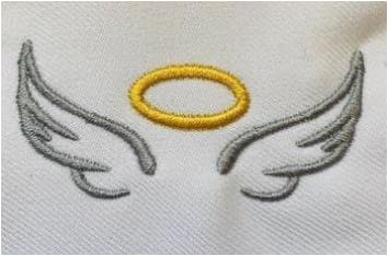 Halo and Angel Wings Embroidery Design freeshipping - Half Moon Embroidery