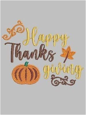 Happy Thanksgiving Embroidery Design