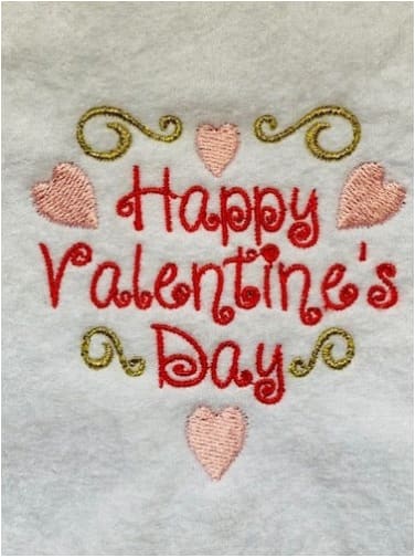 Happy Valentine's Day Embroidery Design