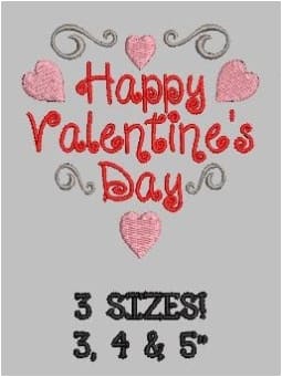 Happy Valentine's Day Embroidery Design