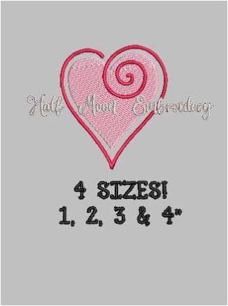 Heart Embroidery Design freeshipping - Half Moon Embroidery