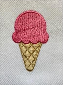 Ice Cream Cone Embroidery Design