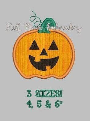 Jack-O-Lantern Applique Embroidery Design