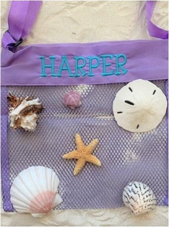 Personalized Lavender Sea Shell Bag