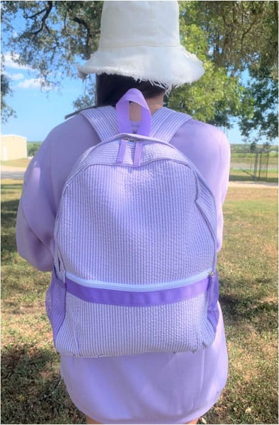 Personalized Seersucker Backpacks