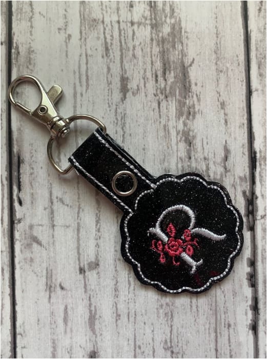 Half Moon Embroidery - Letter R Bag Tag