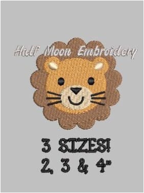 Lion Face Embroidery Design