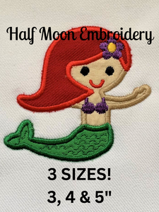 Mermaid Applique Embroidery Design