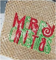 Merry Christmas Embroidery Design