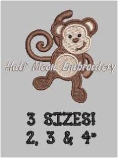 Monkey Embroidery Design