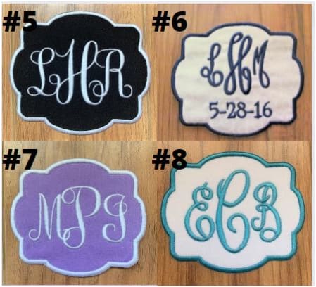 Custom Embroided Name Patch Iron On Or Sew On-Circle Monogram (1 Patch)