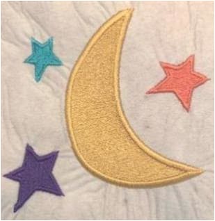 Moon and Stars Embroidery Design