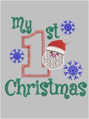 My First Christmas Embroidery Design