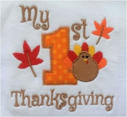 My First Thanksgiving Embroidery Design