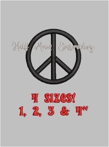 Peace Sign Embroidery Design