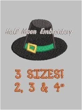 Pilgrim Hat Embroidery Design