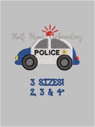 Police Car Embroidery Design