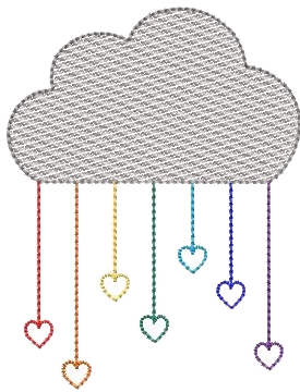 Raincloud Rainbow Embroidery Design