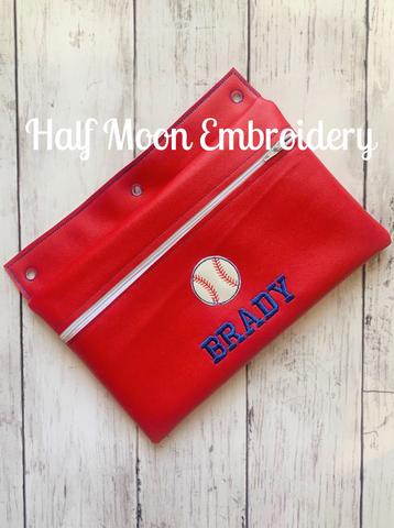 Personalized Red Pencil Bag