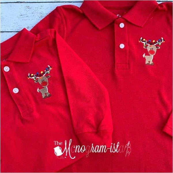 Reindeer with Lights Embroidery Design