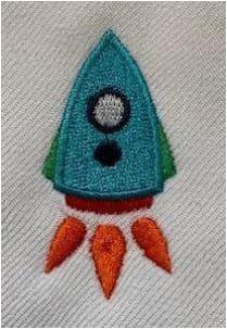 Rocket Ship Embroidery Design