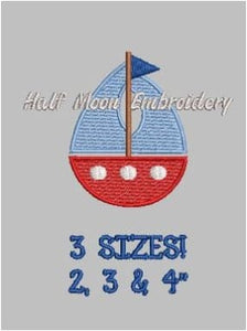 Sailboat Embroidery Design