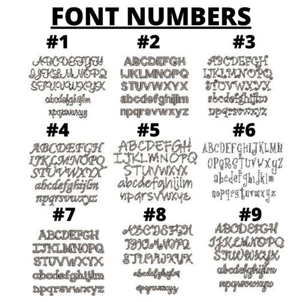 Half Moon Embroidery Font Numbers