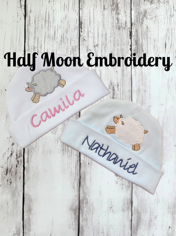 Personalized Lamb Baby Beanie