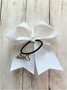 Silver Glitter Cheer Bow - Pony-O