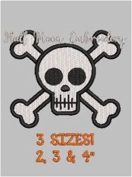 Skull and Crossbones Embroidery Design