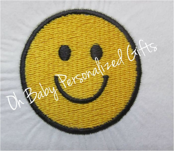 Smiley Face Embroidery Design freeshipping - Half Moon Embroidery