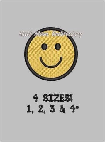 Smiley Face Embroidery Design freeshipping - Half Moon Embroidery