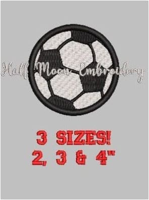 Soccer Ball Embroidery Design freeshipping - Half Moon Embroidery